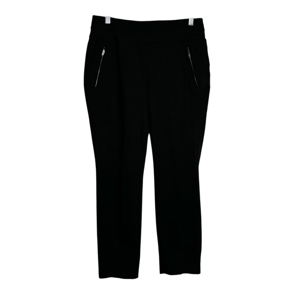 Zac & Rachel Black Pants Womens Medium Pull On Zipper Pocket Career Casual - Picture 1 of 8